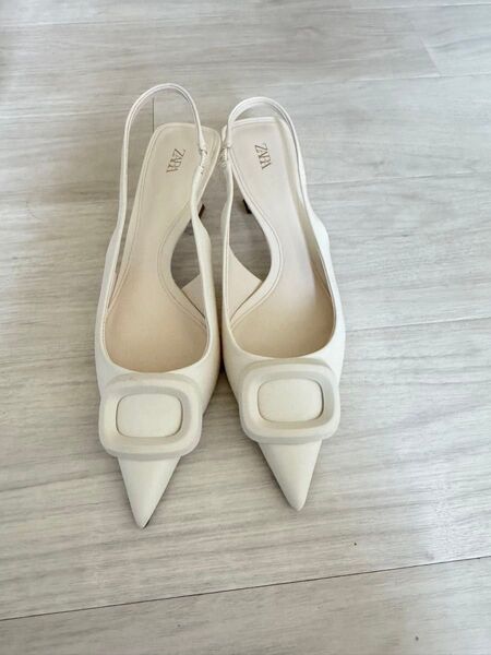 ZARA ザラ パンプス デコレーションスリングバックハイヒール 38