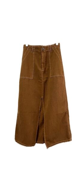 ZARA リネンスカート スカート ボトムス ブラウン