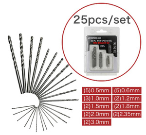 m117　チタンコーティングドリル25個セット　0.5mm-3.0mm