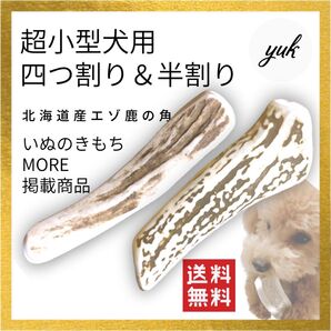 【お試しセット】超小型犬用 四つ割り&半割りセット 鹿の角 犬のおもちゃ 鹿の骨