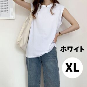 【毎年大人気】1558 タンクトップ エレガント ノースリーブ カットソー トップス XL 韓国 黒