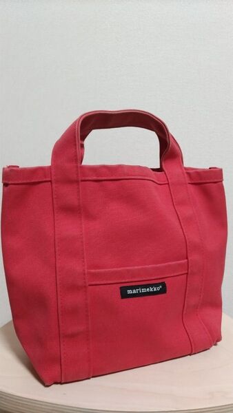 マリメッコ marimekko ミニトートバッグ レッド 赤