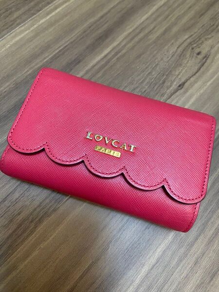 LOVCAT PARIS 三つ折り財布 ピンク スカラップ