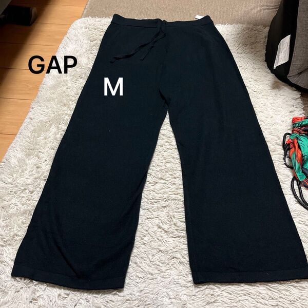 ◯GAP ニットワイドパンツM黒
