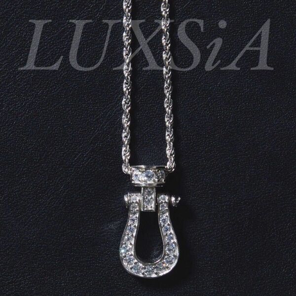 ホースシューネックレス メンズ レディース シルバー925 ジルコニア 銀 ネックレス ペンダント SILVER silver