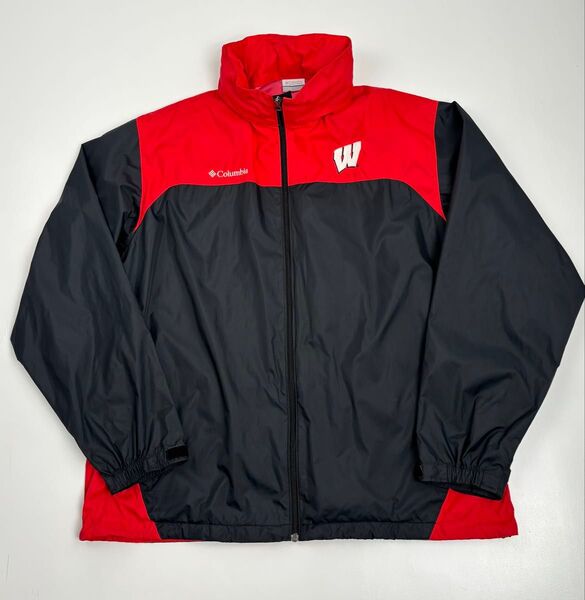 Columbia × Wisconsin コロンビア ナイロンジャケット ブラック メンズ XL パッカブル 軽量 アウトドア
