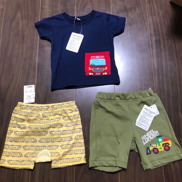男の子 半袖Tシャツ ハーフパンツ のりもの