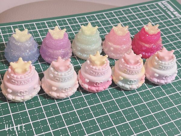 デコパーツ ケーキ キラキラ 10色セット