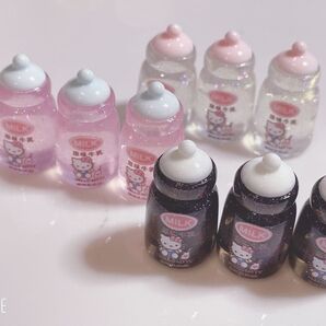 キラキラ哺乳瓶 デコパーツ 9個セット