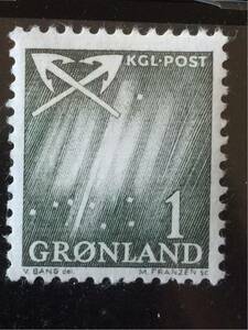 グリーンランド切手★オーロラ(北の明かり)1963年 未使用