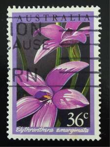 オーストラリア切手★エリスランヤラ・エマルギナータ (ランの花)1986年