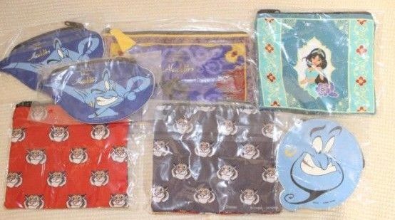 ディズニー アラジン ポーチ 5種類7個 ジーニー ジャスミン 魔法のカーペット まとめ売り