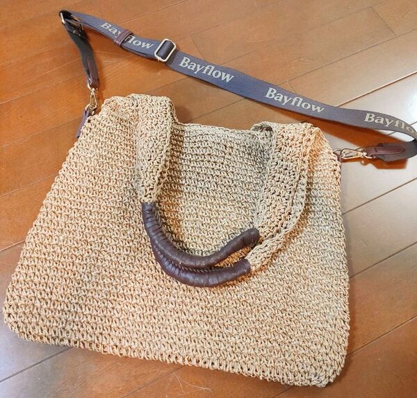 1~2回使用!【BAYFLOW】2wayトートバッグ ショルダーバッグ かごバッグ 美品!