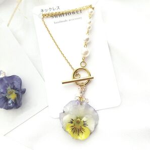 《SALE》ビオラのマンテルネックレス ステンレス パールネックレス