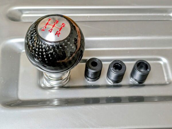 5速 5MT カーボンシフトノブ M8 M10 M12 アダプター付き