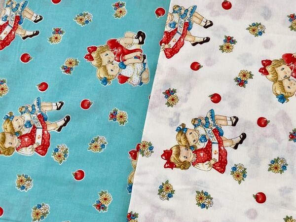 【計約1M】マーガレット&ソフィ☆サックスとホワイトの2色セット QUILT GATE キルトゲイト シャーティング りんご
