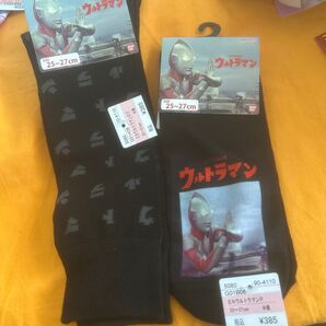 新品2足【ウルトラマン】クルーソックスとショートソックス 25-27センチ