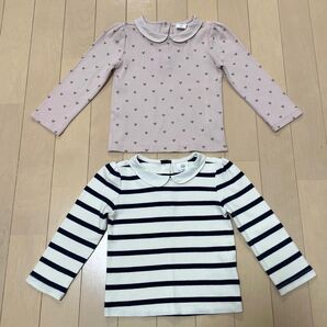 美品 baby GAP 子供服 襟付き長袖 トップス Tシャツ 女の子95サイズ