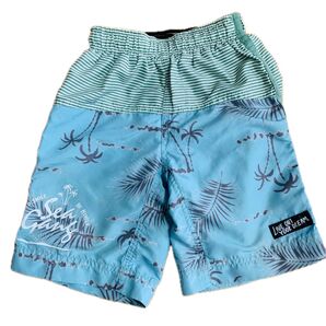 男の子 水着 110cm 海パン ヤシの木 ターコイズブルー