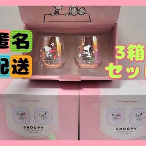 SNOOPY 2ピース グラス セット 3箱 (新品・未使用品) グラス スヌーピー コップ 非売品
