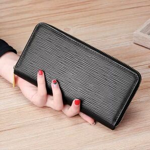 長財布 メンズ レディース 黒 レザー 財布 ラウンドファスナー 上品 大容量