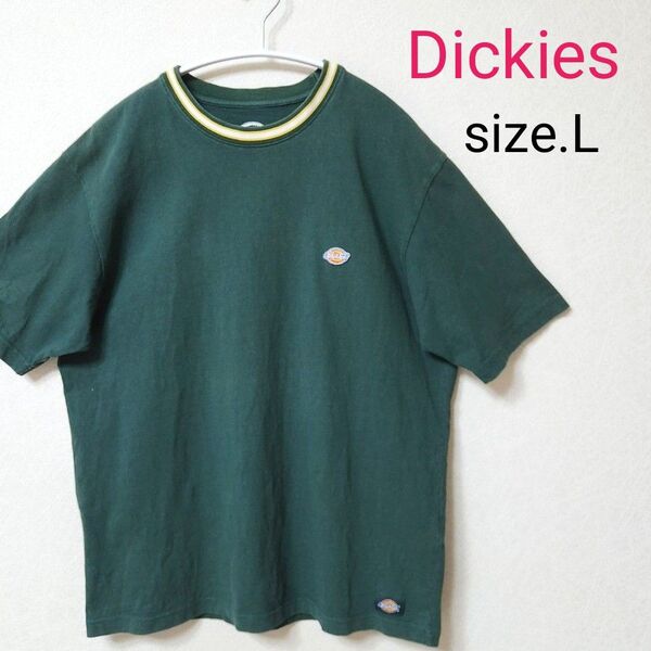 Dickies ディッキーズ リンガーTシャツ 半袖 ワッペンロゴ size.L