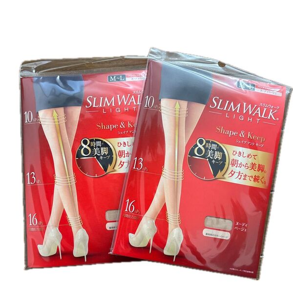 スリムウォーク SLIM WALK LIGHT シェイプアンドキープ ヌーディベージュ M〜L 2個
