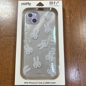 iPhone14 Plus ミッフィー IIIIfit Clear ケース MF-339A(フェイス総柄)