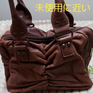 PAUL & JOE SISTER レザー ハンドバッグ ブラウン