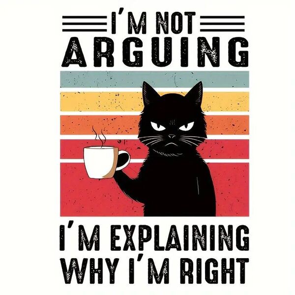 I'm not arguing 黒猫 ワッペン 大きめ パッチ アイロン