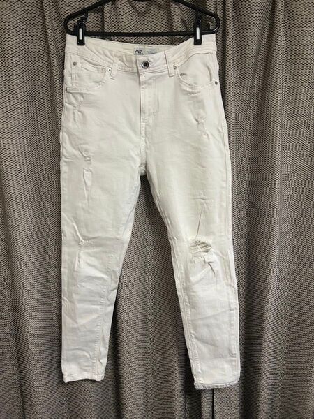 ZARA ザラ スキニーデニム 白 ホワイト