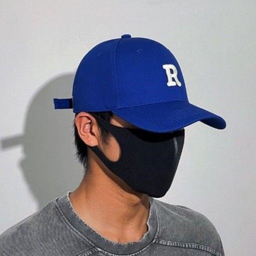 セール☆ベースボールキャップブルー 野球帽 Rロゴ メンズ レディース シンプル UVカット 紫外線対策 春夏秋冬 新品未使用