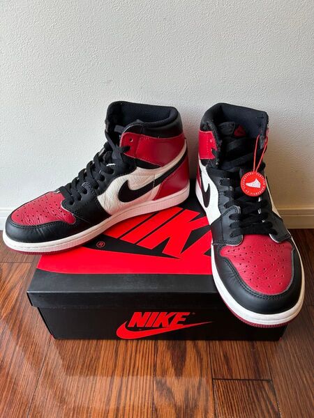 ナイキ エアジョーダン 1 JORDAN 1 RETRO HIGH OG BRED TOE フェイクバスター ブレッドトゥ つま赤