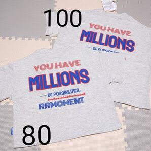 RRmoment ロゴ刺繍Tシャツ 半袖Tシャツ2枚セット 80センチ100センチ
