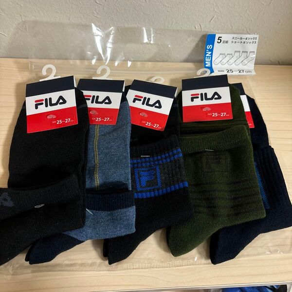 FILAメンズ靴下5足 25〜27㎝