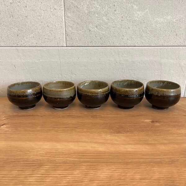 陶器 湯飲みセット 湯呑み 伝統工芸品 渋い 茶器 茶碗 5脚