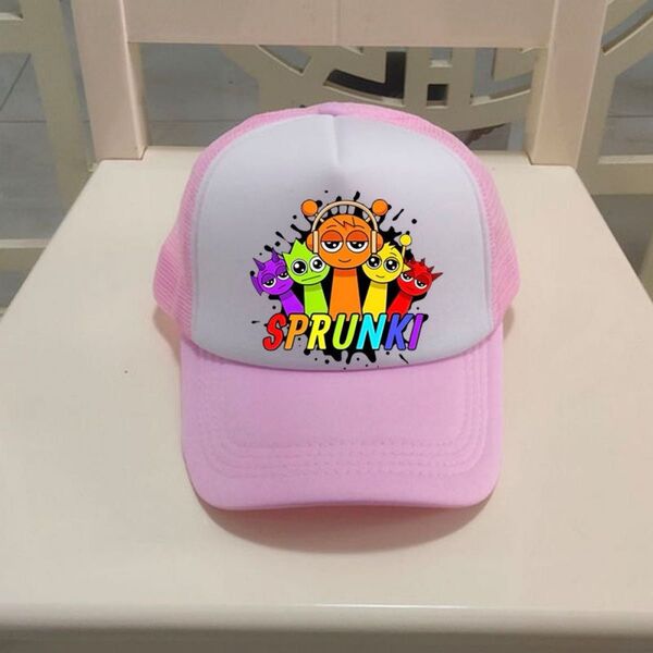 スプランキー帽子キャップピンク子供フリーサイズ女の子sprunkiメッシュ
