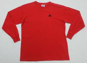 ★adidas　長袖Tシャツ　アディダス　赤　レッド　古着　メンズ　＃1803