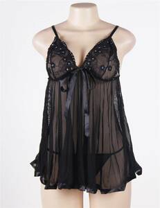 20731 XL size baby doll shorts set sexy Ran Jerry underwear black 