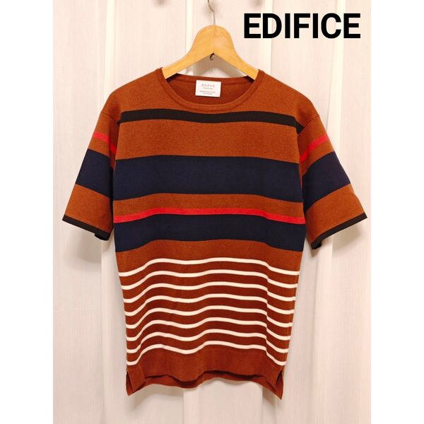 EDIFICE エディフィス 半袖ニット Tシャツ ボーダー