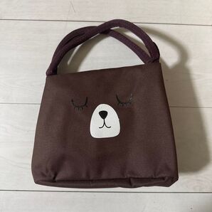 保温ランチバッグ 熊クマモチーフ かわいい 弁当箱 手提げ袋 防水