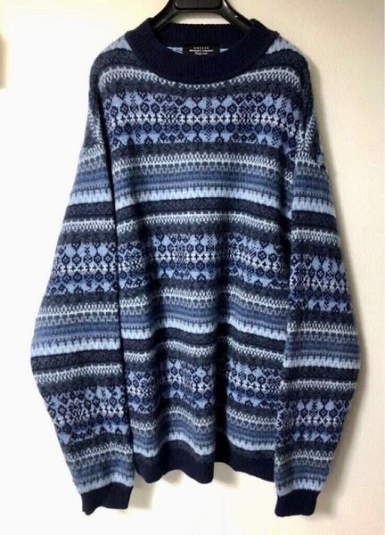 unused 22AW 5G Fairisle crewneck sweater ローゲージニット オーバーサイズ us2255