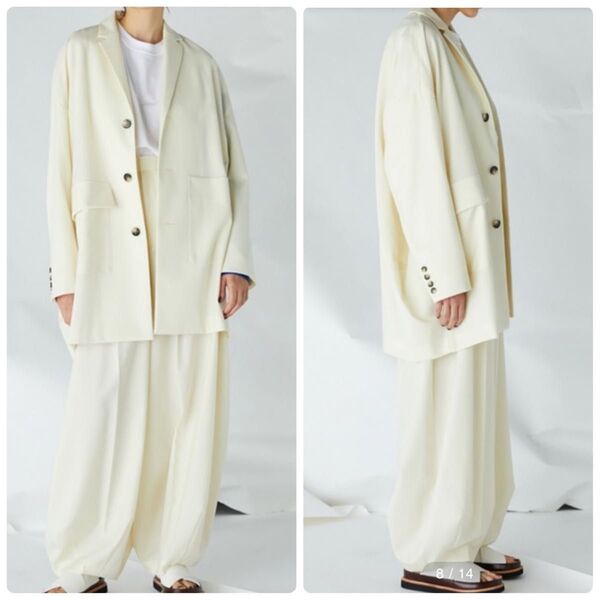 【美品】エンフォルド HighTwist Weave BOX JACKET F ジャケット enfold