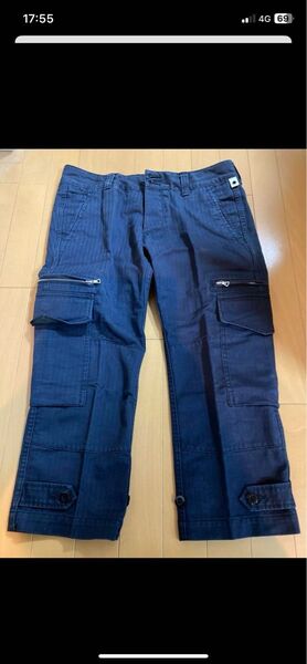 (試着のみ未使用)wjk ネイビー カーゴパンツ ジッパーポケット付き