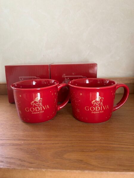 GODIVA ゴディバ マグカップ ペア カップ コップ 2個セット 赤