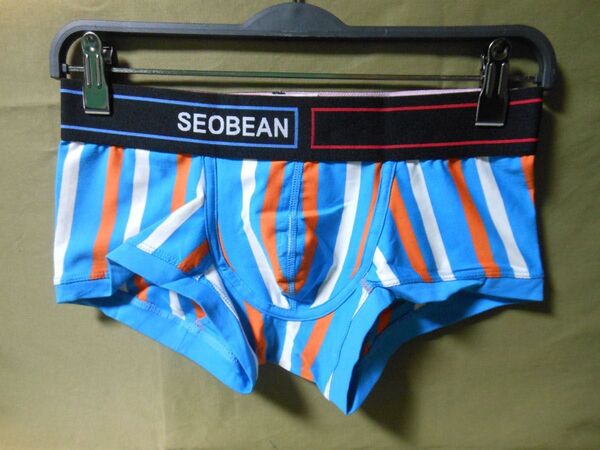 送料無料【SEOBEAN】メンズ ボクサーブリーフ コットンブレンド、ミッドローウェスト フロント立体タイプ