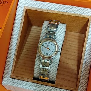 エルメス時計/極極美品CL3.240/新品電池交換新品仕上げ正常稼働品/レディース