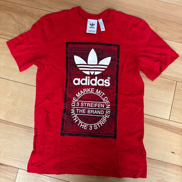 adidas ロゴTシャツ レッド オシャレ小学生高学年サイズ