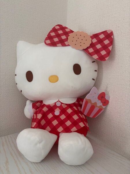 ハローキティ ぬいぐるみ チェック柄 大きめ