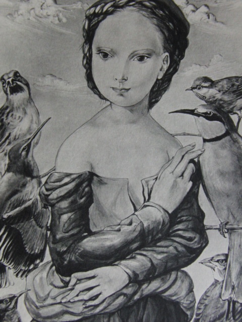 Tsuguharu Foujita, [L'oiseau et la fille], Rare livre d'art encadré en édition limitée, Nouveau cadre de haute qualité inclus, En bonne condition, livraison gratuite, Peinture, Peinture à l'huile, Portraits